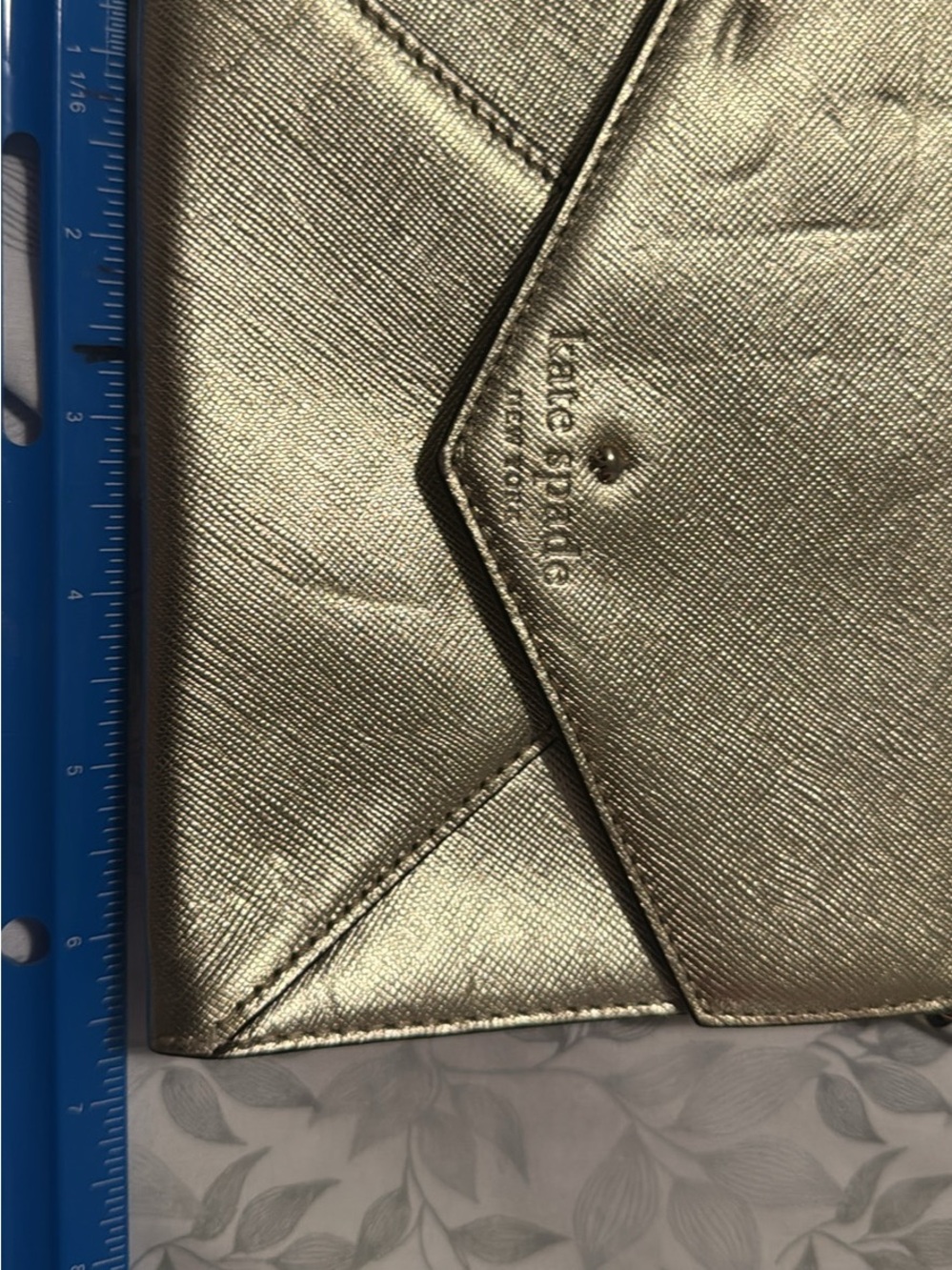 kate spade Metallic Gold Envelope Wristlet Clutch